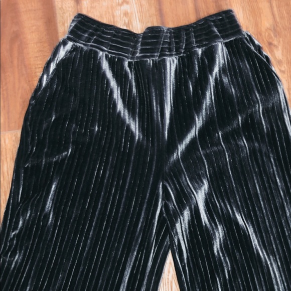 BLUE VELVET FLARE PANTS - Picture 2 of 4